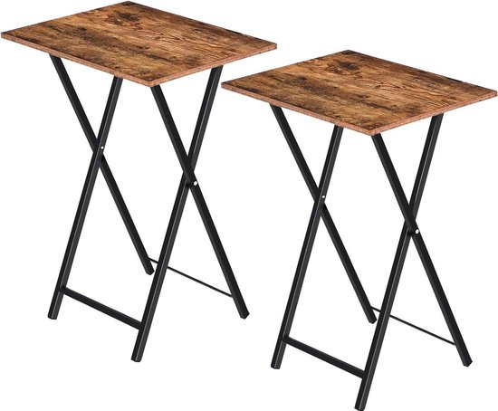HOOBRO Kleine Ronde Bijzettafel, Dranktafel Met Massief Houten Poot