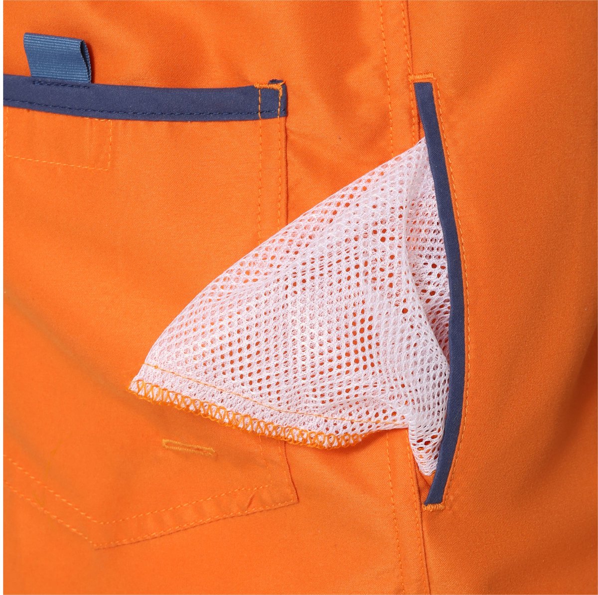 Ladeheid LA - ZA - SWS - 1001 Heren Zwembroek - Zwemshorts - met zijzakken en achterzak - sneldrogend - met binnenslip van mesh - Koordsluiting - Polyester - Oranje/Kobalt — afbeelding 4