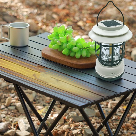 Multifunctionele Compacte Kampeerlamp met Powerbank - Duurzaam, Dimbaar & Waterdicht - USB/Zonne-Energie Opladen - Ideaal voor Outdoor & Tuin-Crème van Synergy Trading — afbeelding 5