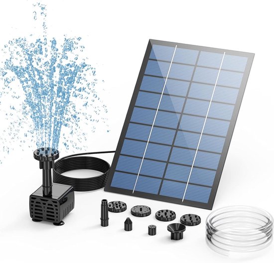 AMZtime Fontein op zonne-energie, 2,5 W doe-het-zelf