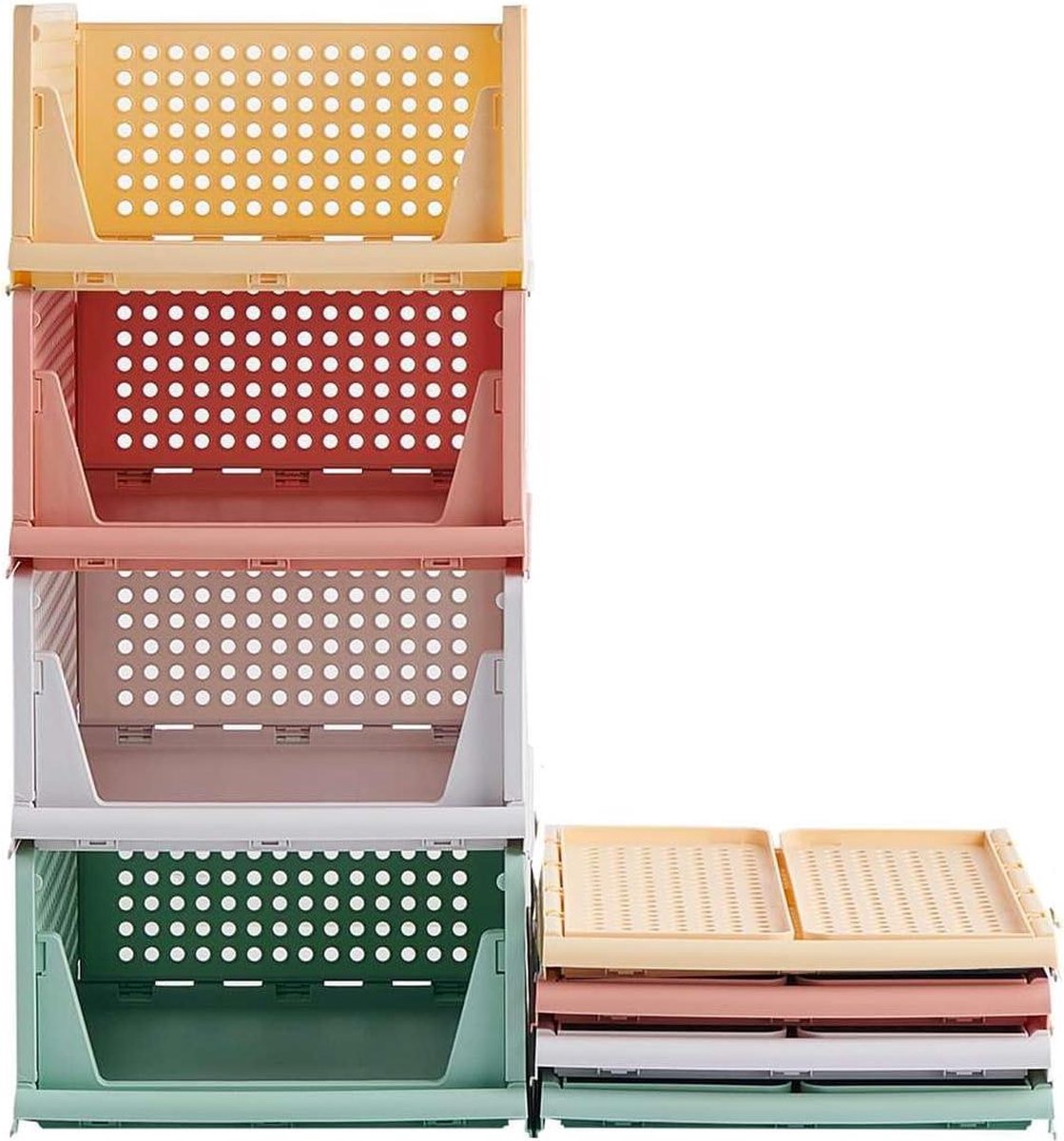 RMAN stapelbare garderobe organizer lade opbergdoos - kledingkast opbergdozen voor kleding - plastic opbergdozen - keuken opslag - badkamer opbergdozen - 43 x 33 x 72 cm