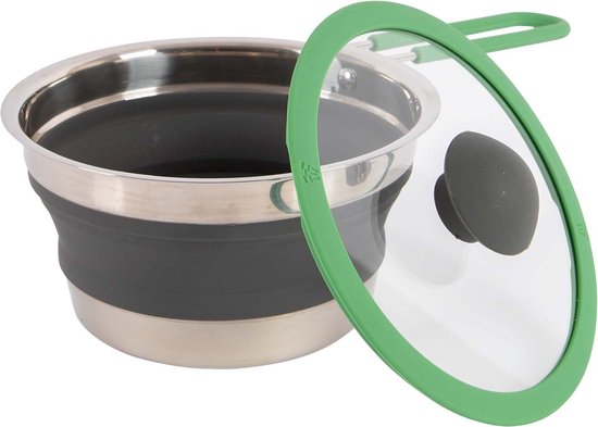 Bo-Camp - Steelpan - Met deksel - Opvouwbaar - Siliconen - 1 van Bo-Camp — afbeelding 2