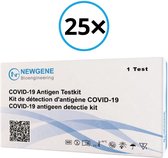 Zelftest - Covid-19 - Grootverpakking - Verpakt per 1 stuk - Corona zelftest - Corona Covid sneltest NewGene 25 stuks (SARS, RIVM goedgekeurd)