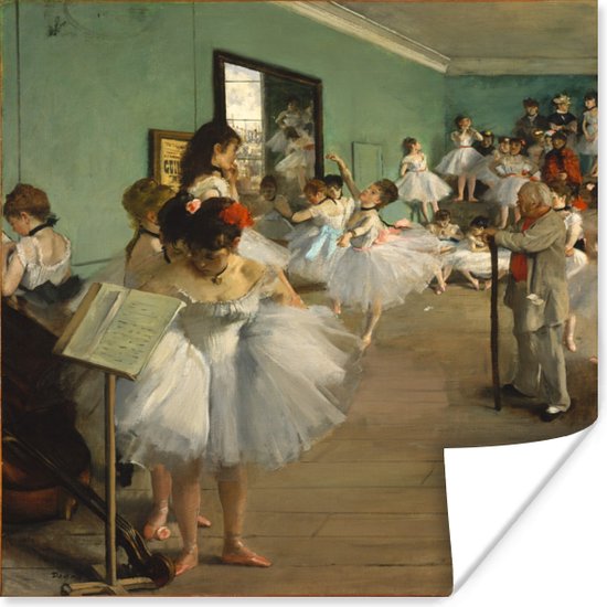 Poster De balletklas - Schilderij van Edgar Degas - 30x30 cm - Kerstversiering - Kerstdecoratie voor binnen - Kerstmis