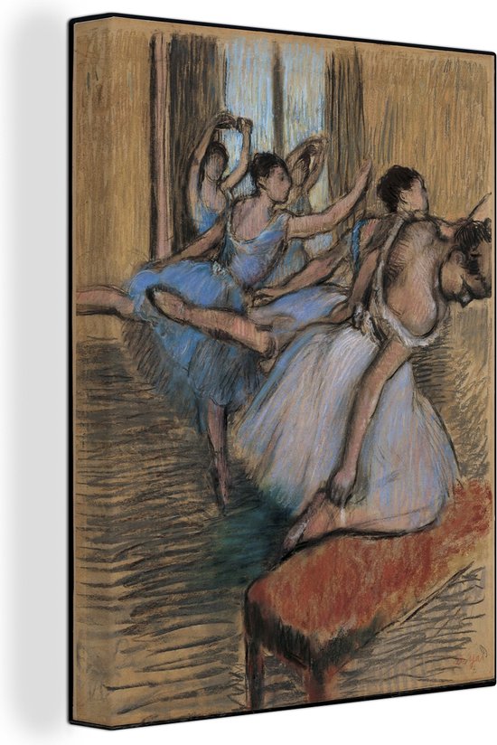 Canvas schilderij 120x160 cm - Wanddecoratie The Dancers - Schilderij van Edgar Degas - Muurdecoratie woonkamer - Slaapkamer decoratie - Kamer accessoires - Schilderijen