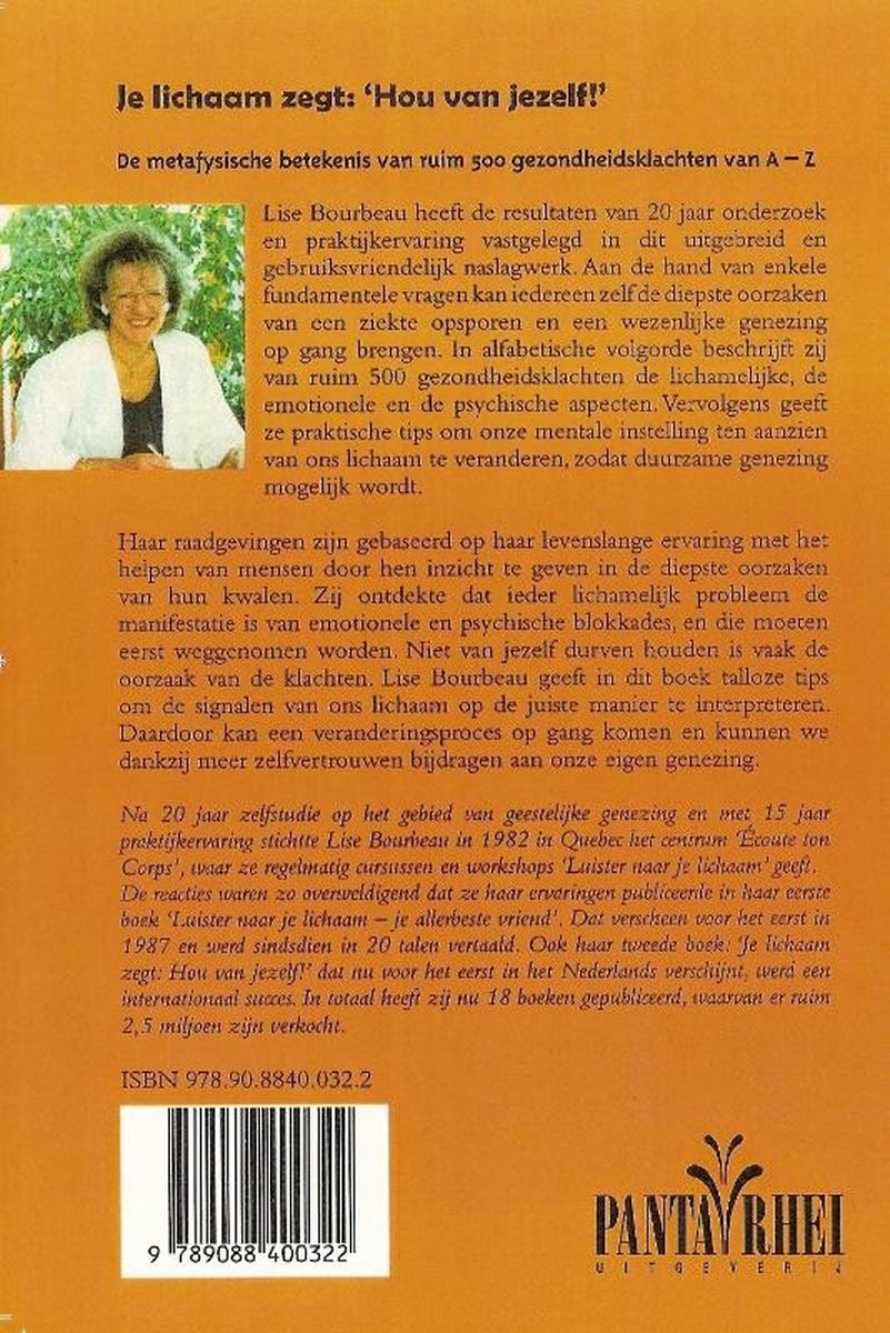 Je lichaam zegt: 'Hou van jezelf!' - back cover