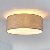 Lindby - plafondlamp - 3 lichts - stof, kunststof, metaal - H: 17.5 cm - E14 - grijs, wit, mat nikkel - A++