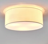 Lindby - plafondlamp - 3 lichts - stof, kunststof, metaal - H: 17.5 cm - E14 - wit, mat nikkel