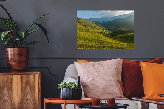 Sticker Muursticker Indonésie - Rizières à Bali - 60x40 cm - film adhésif autocollant - sticker mural repositionnable