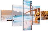 Schilderij - The Golden Gate Bridge in San Francisco, Premium Print
