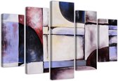 Trend24 - Canvas Schilderij - Kalme Kleur - Vijfluik - Abstract - 100x70x2 cm - Grijs