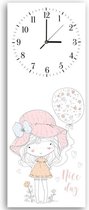 Trend24 - Wandklok - Nice Day - Muurklok - Voor Jongeren - 25x65x2 cm - Roze