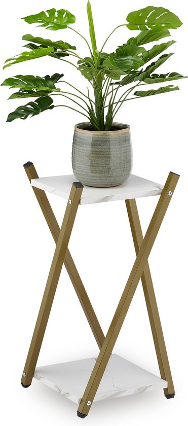 Marmeren - Marmerlook - Zwarte - Ronde - Kleine - Planten - Relaxdays - Tafels kopen? | Korting tot 32