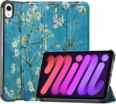 Hoes Tri-Fold Book Case met Blossom Print Geschikt voor Apple iPad Mini 6