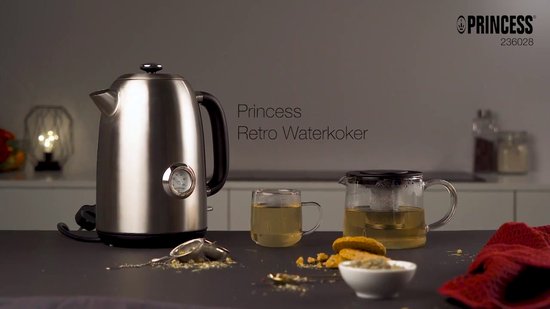 Princess 236028 Retro Waterkoker – 1.7 Liter - Grijs | bol.com
