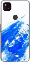 6F hoesje - geschikt voor Google Pixel 4a 5G -  Transparant TPU Case - Blue Brush Stroke #ffffff