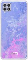 6F hoesje - geschikt voor Samsung Galaxy A22 4G -  Transparant TPU Case - Purple and Pink Water #ffffff