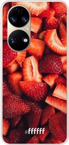 6F hoesje - geschikt voor Huawei P50 -  Transparant TPU Case - Strawberry Fields #ffffff
