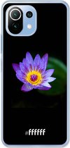 6F hoesje - geschikt voor Xiaomi Mi 11 Lite -  Transparant TPU Case - Purple Flower in the Dark #ffffff