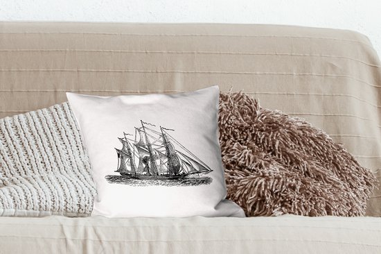 Coussins Coussins décoratifs - Oreillers Salon - 40x40 cm - Vintage - Bateau - Navire