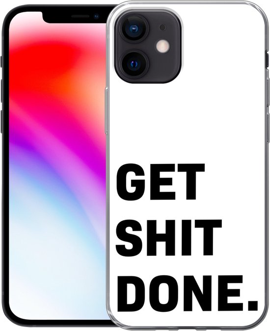 Coque iPhone 12 - Citations - Zwart - Wit - Motivation - Siliconen