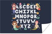 Poster Illustratie alfabet met zeemeerminnen - 30x20 cm