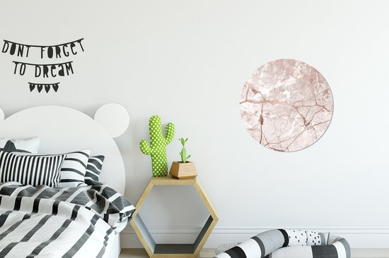 Cercle mural - Plastique - Marbre - Rose - Rosé - Or - ⌀ 30 cm