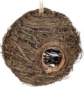 Relaxdays nestbuidel - rond - vogelnest klein - hamster huisje - vogelkooi accessoires