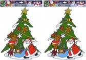 3x stuks kerst raamstickers kerstman/rendier plaatjes 40 cm - Raamdecoratie kerst - Kinder kerststickers