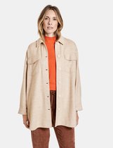 GERRY WEBER Dames Blazer van een materiaalmix Ivory Camel Melange-48