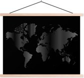 Affiche scolaire - Carte du Wereldkaart Or Rose - noir et blanc - 40x30 cm - Lattes vierges