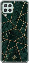 Samsung A22 4G hoesje siliconen - Abstract groen | Samsung Galaxy A22 4G case | groen | TPU backcover transparant