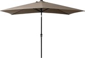 vidaXL Parasol met LED's en stalen paal 2x3 m taupe