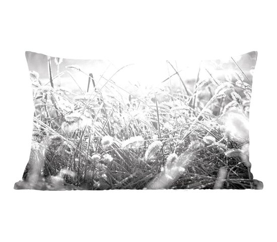 Sierkussens - Kussentjes Woonkamer - 50x30 cm - Winter - IJs - Zwart - Wit - Kerstversiering - Kerstdecoratie voor binnen - Woonkamer