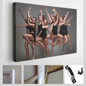 Onlinecanvas - Schilderij - Groep Moderne Balletdansers Art Horizontaal - Multicolor - 80 X 60 Cm