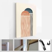 Abstracte organische kunst aan de muur. Halverwege de eeuw modern design. Een trendy set van abstracte handgeschilderde illustraties voor wanddecoratie, Social Media Banner, Brochu