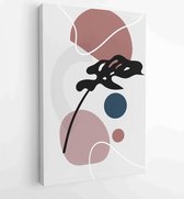 Gebladerte lijntekeningen met abstracte vorm. Abstract Plant Art-ontwerp voor print, omslag, behang, minimale en natuurlijke kunst aan de muur. 3 - Moderne schilderijen – Verticaal