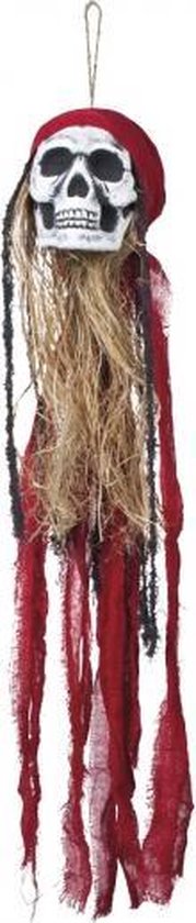 Boland Totenkopf-Deko Pirat – Ca. 90 Cm Lang Mit Rotem Kopftuch, Für Mottopartys