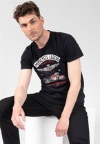 DEELUXE T-shirt met motorprint GARAGE Black