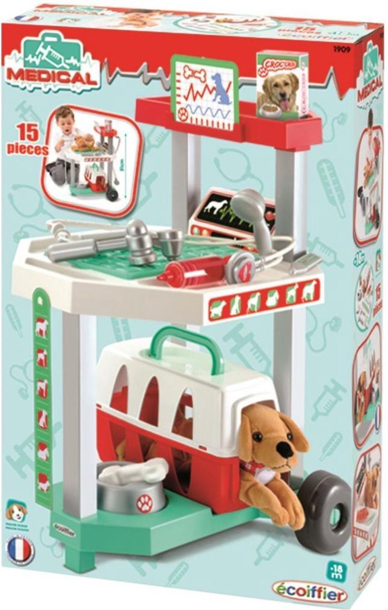 écoiffier Medical: Dierenkliniek Trolley 37 X 32 X 51 Cm