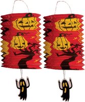 Set de 6 pièces lanterne à tirer 15 cm citrouille - Décoration lanterne Halloween trick or treat