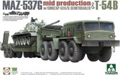 1:72 Takom 5013 MAZ-537G w/ChMZAP-5247G Semi-trailer mid production & T-54B Plastic Modelbouwpakket