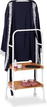 dressboy op wielen - 2 planken - 129 x 42 x 32 cm - slaapkamer - verrijdbaar