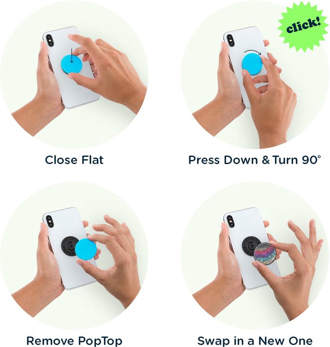 PopSockets PopGrip - Poignée Et Support Interchangeables Tidepool Chevron PopSockets PopGrip - Poignée Et Support Interchangeables Tidepool Chevron