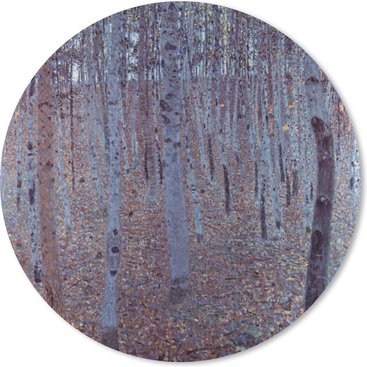 Muismat rond 30x30 cm - Mousepad Buchenhain - schilderij van Gustav Klimt - Ronde muismatten