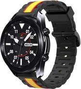 Strap-it Special Edition siliconen bandje geschikt voor Samsung Galaxy Watch 3 45mm / Galaxy Watch 1 46mm / Gear S3 Classic & Frontier - zwart/geel/rood