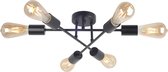 STIK Plafondlamp E27 6x Zwart