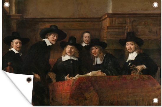 Tuindecoratie De staalmeesters - Schilderij van Rembrandt van Rijn
