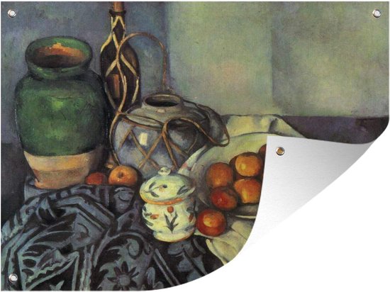 Tuin decoratie Stilleven met appels - Schilderij van Paul Cézanne - 40x30 cm - Tuindoek - Buitenposter