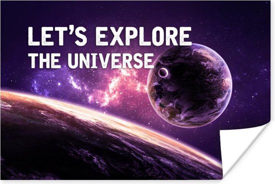 Poster Quotes - 'Let's explore the universe' - Spreuken - Jongens - Kids - Kinderen - 30x20 cm